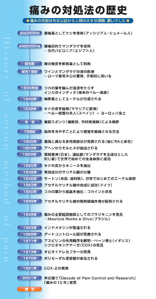 痛みの対処法の歴史